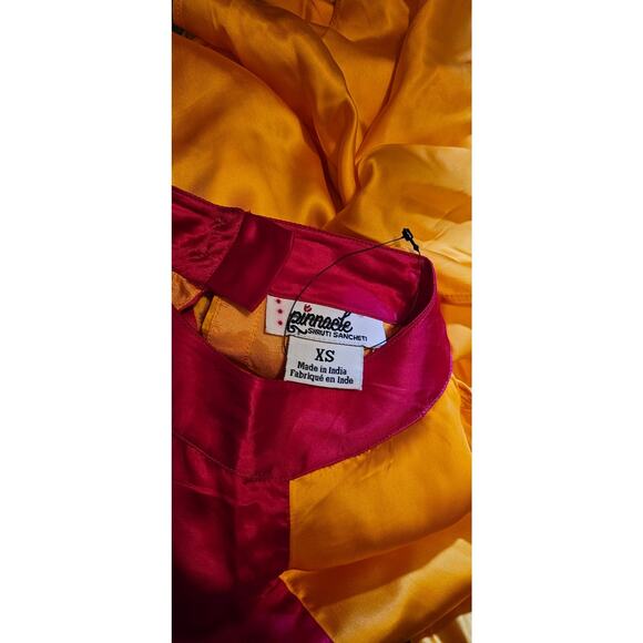 New Anthropologie Pinnacle Shruti Sancheti Mock-Neck Colorblock Ruffle Dress XS - Picture 8 of 8